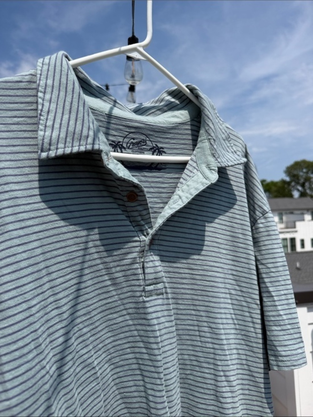 Grayers Green and Blue Striped Casual Button Down Shirt